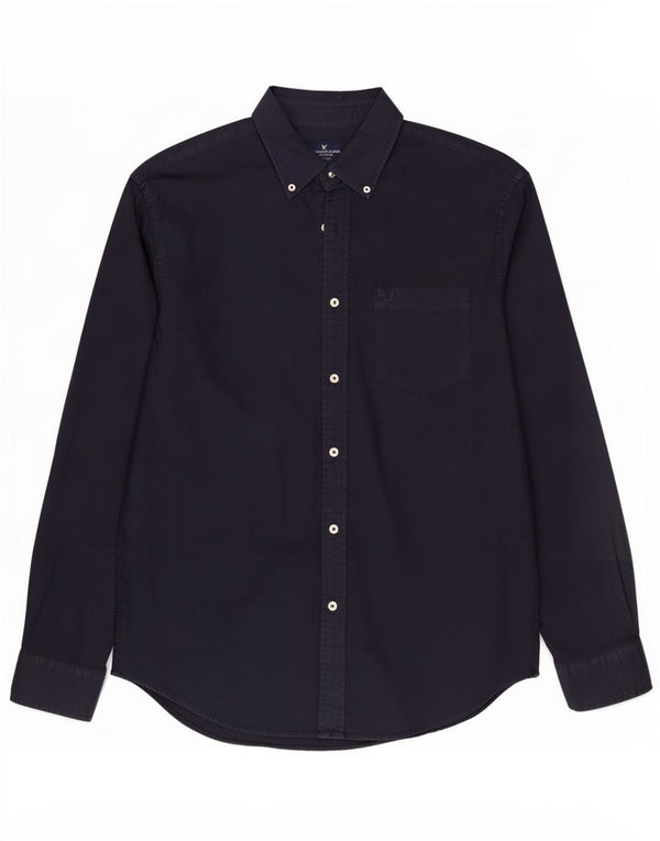 American Eagle Outfitters Mens Classic Fit Shirt Large Navy Blue Cotton