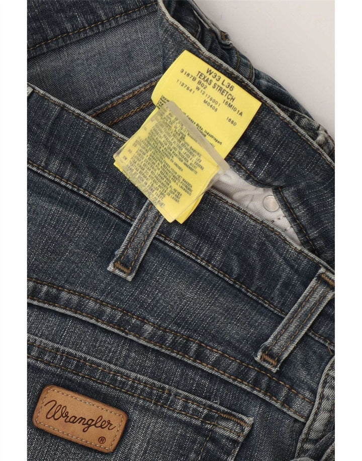 Wrangler Herren Texas Stretch Straight Jeans W33 L30 Blaue Baumwolle