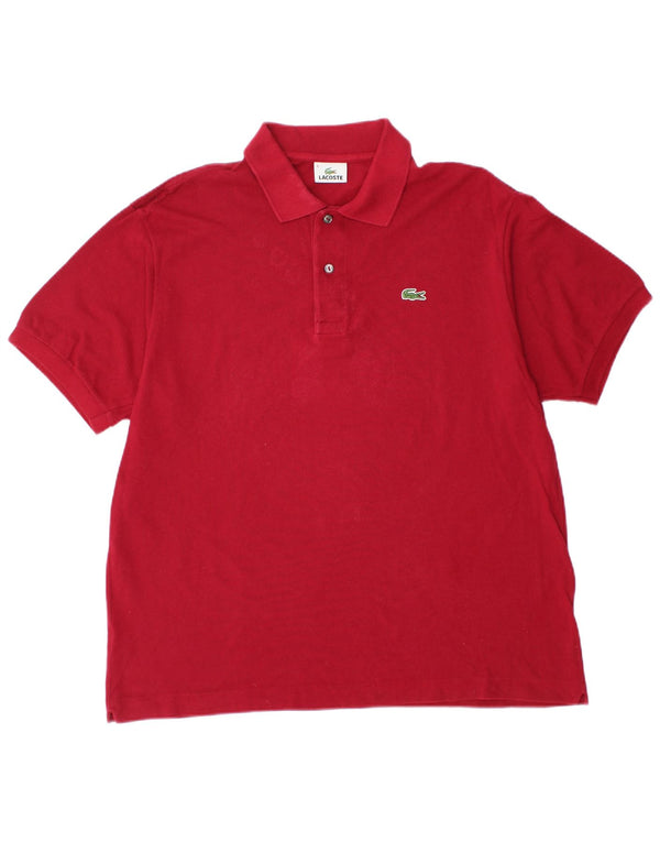 LACOSTE Herren Poloshirt Größe 6 XL Rote Baumwolle