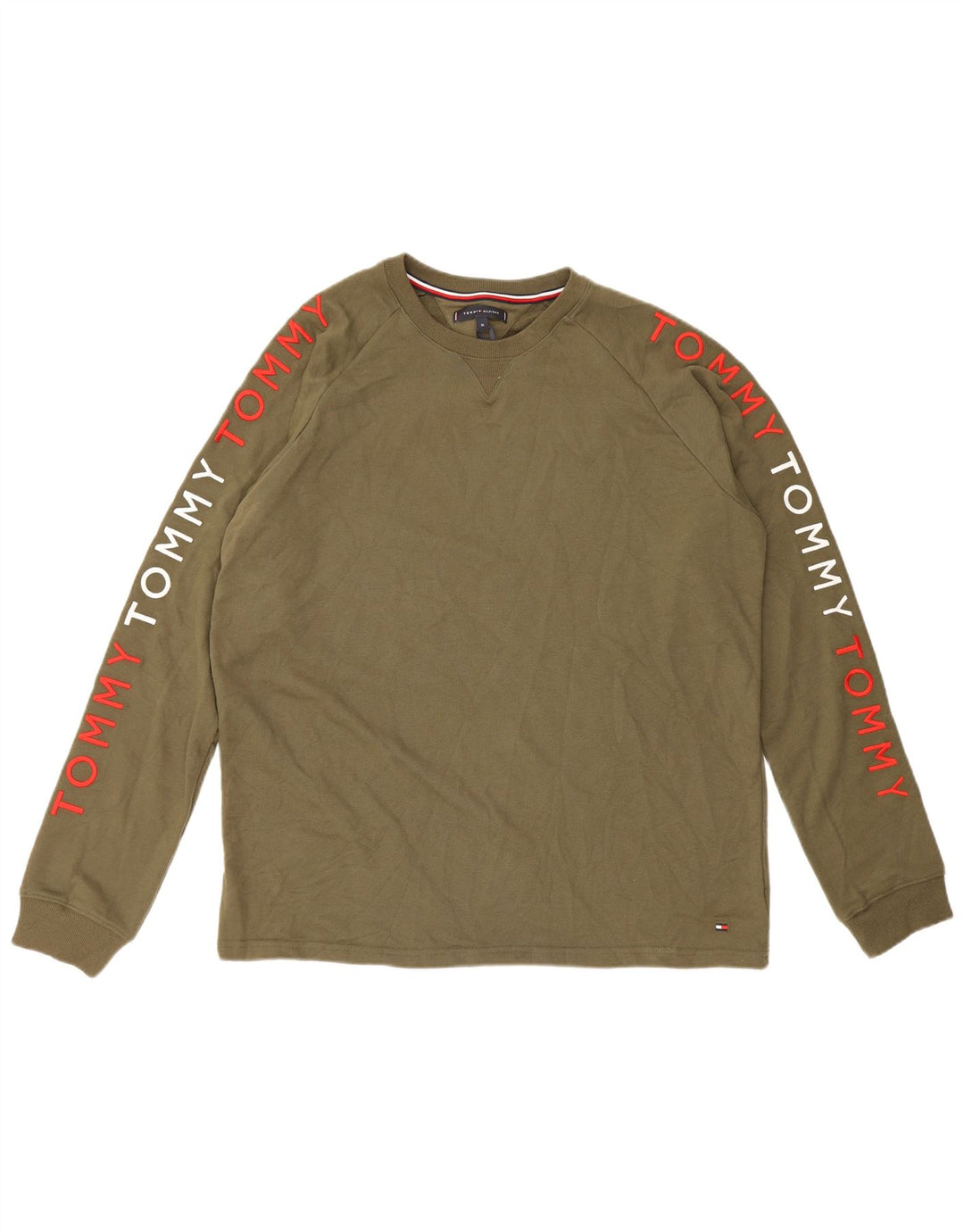 Tommy Hilfiger Herren Graphic Top Langarm XL Khaki Baumwolle