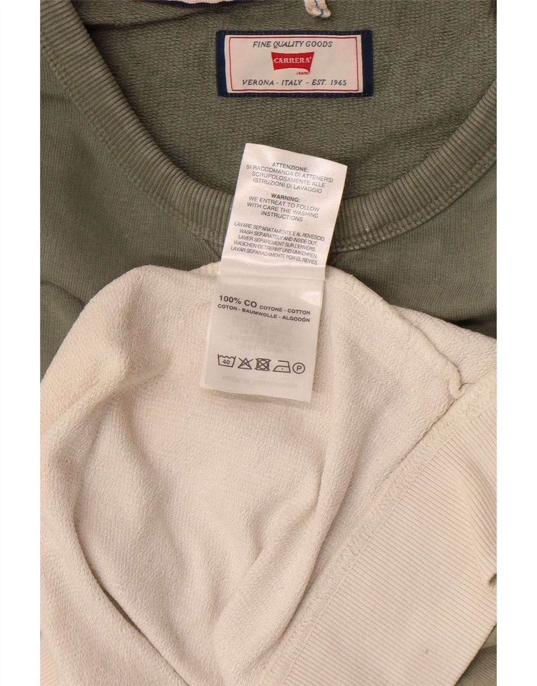 Carrera Herren-Sweatshirt-Pullover, groß, grüne Colourblock-Baumwolle