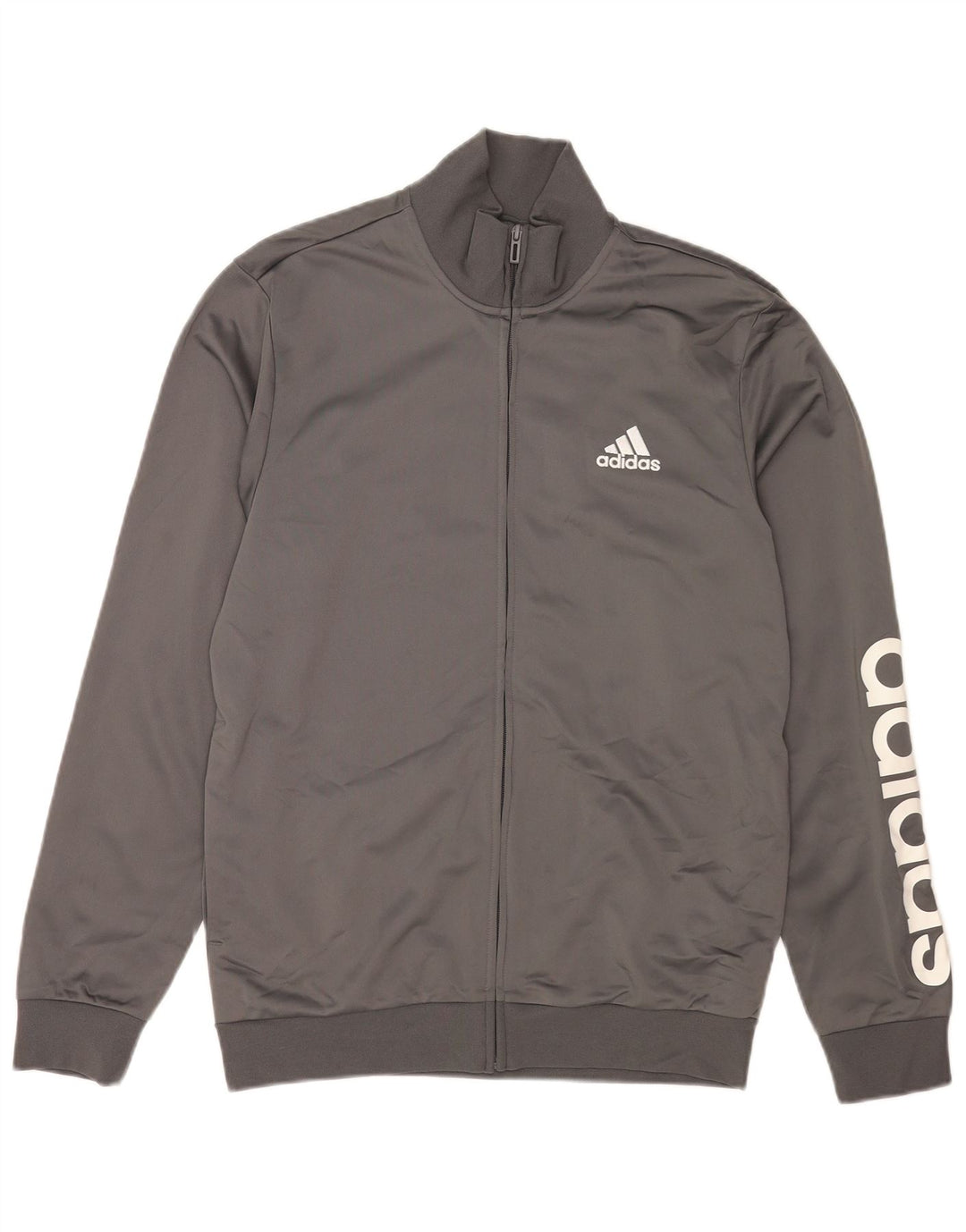 Adidas Herren Graphic Trainingsanzug Top Jacke UK 40/42 Mittelgraues Polyester