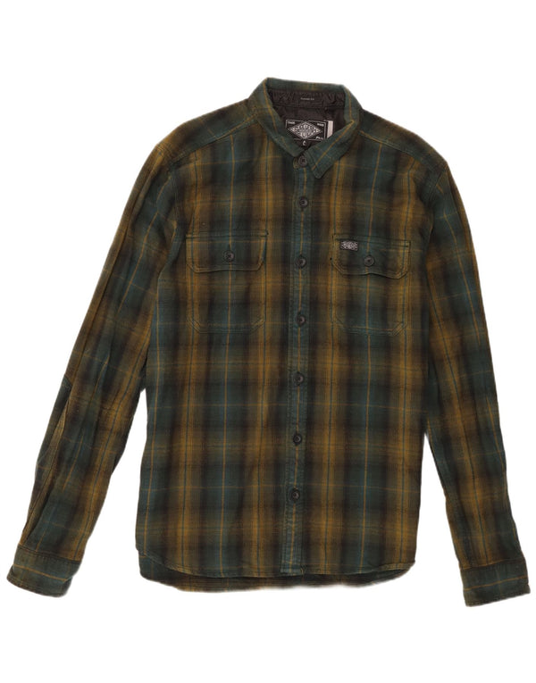 Superdry Herren-Lumberjack-Flanellhemd mit klassischer Passform, XL, grün kariert, Baumwolle