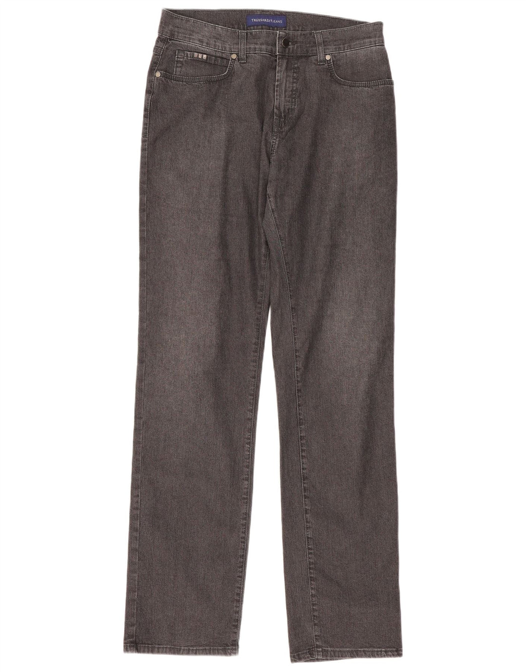 Trussardi Damen Straight Jeans W33 L33 Graue Baumwolle