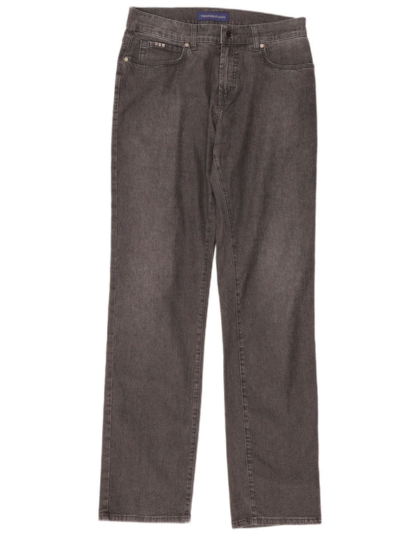 Trussardi Damen Straight Jeans W33 L33 Graue Baumwolle