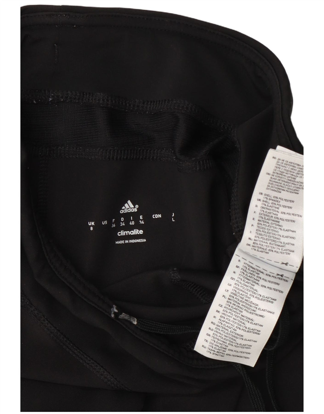 Adidas Damen Climalite Capri Leggings UK 8 Small Schwarz Polyester
