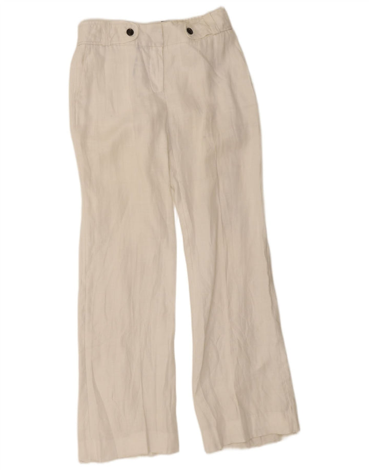 Zara Damen Bootcut Chino Hose EU 38 Small W28 L32 Weiß