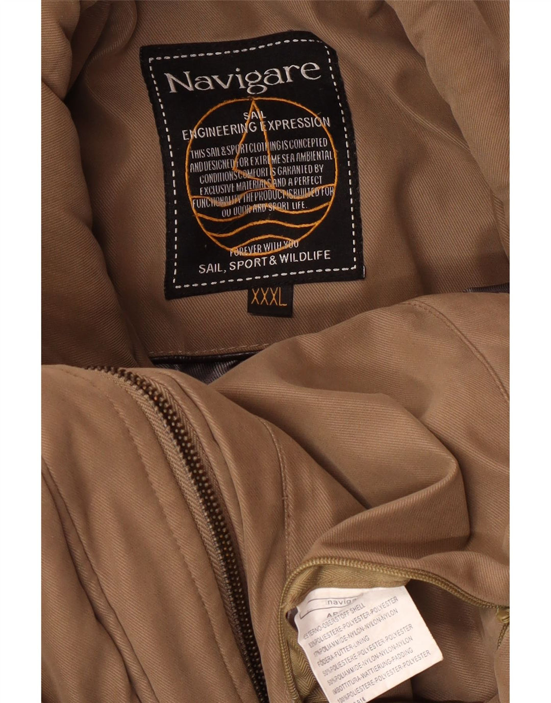 Navigare Herren-Utility-Jacke UK 46 3XL Braunes Polyester