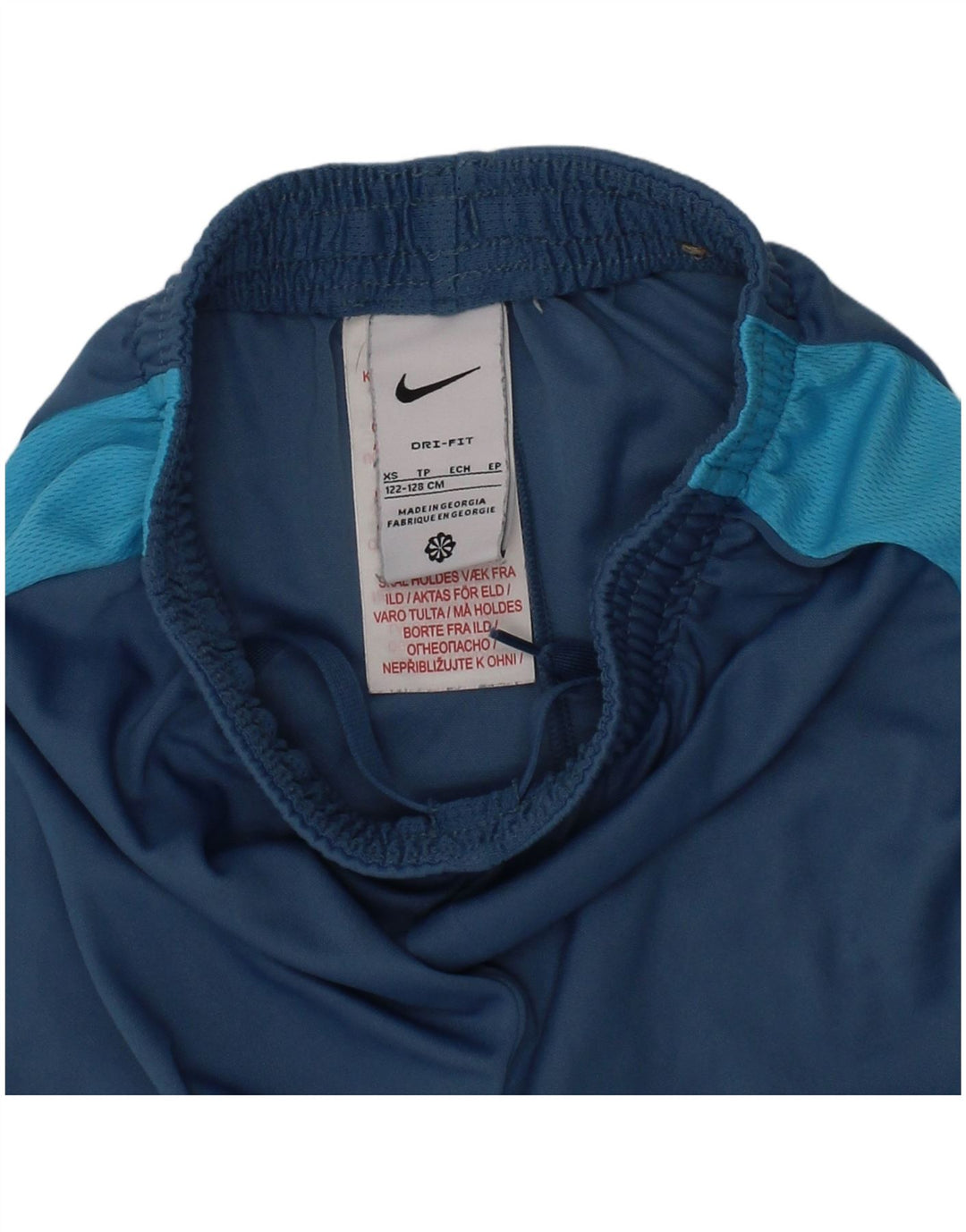 Nike Sportshorts für Jungen, 7–8 Jahre, XS, blaues Farbblock-Polyester