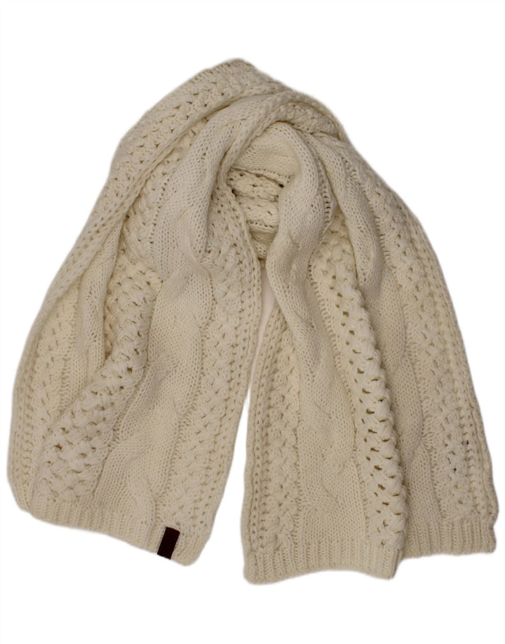 Superdry Strick-Rechteckschal für Damen, Einheitsgröße, gebrochenes weißes Acryl