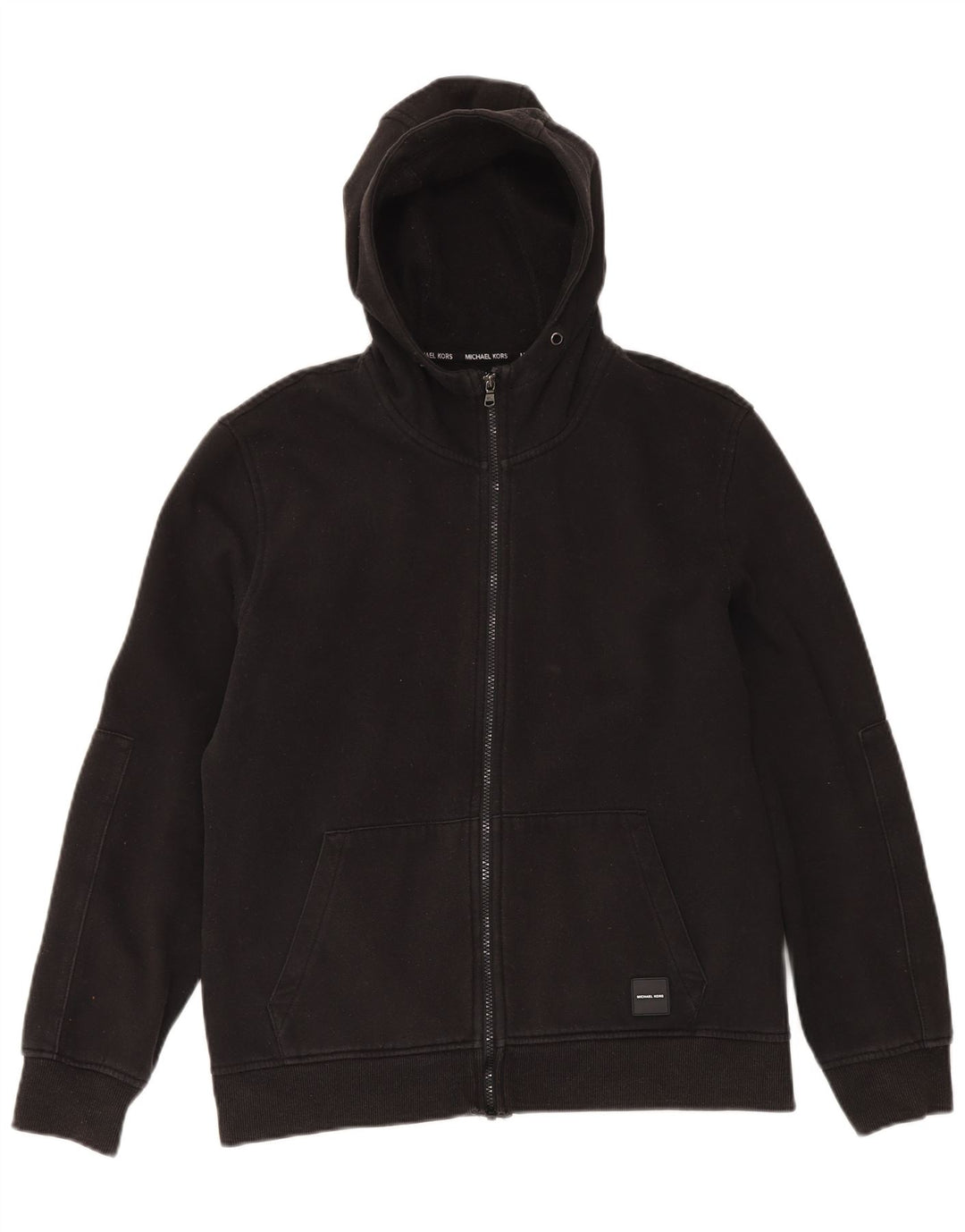 Michael Kors Herren-Kapuzenpullover mit grafischem Reißverschluss, mittelschwarz, Baumwolle