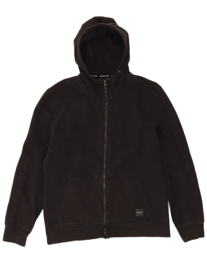 Michael Kors Herren-Kapuzenpullover mit grafischem Reißverschluss, mittelschwarz, Baumwolle