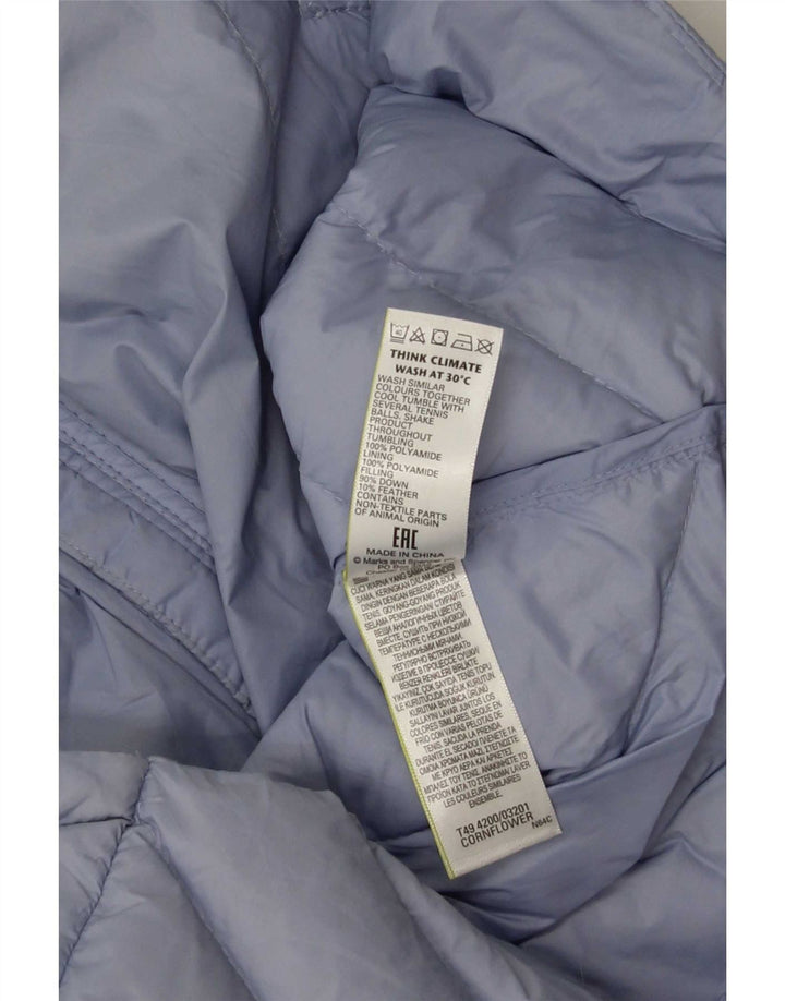 Marks & Spencer Damen Wattierte Jacke UK 12 Mittelblaues Polyamid