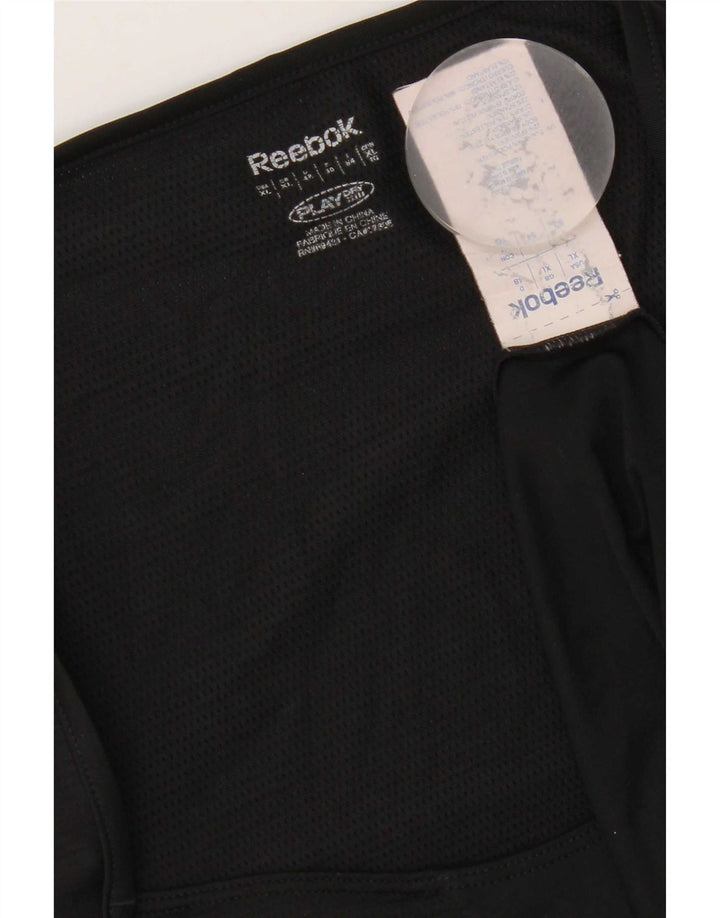 Reebok Damen T-Shirt Top UK 18 XL Schwarz Polyester