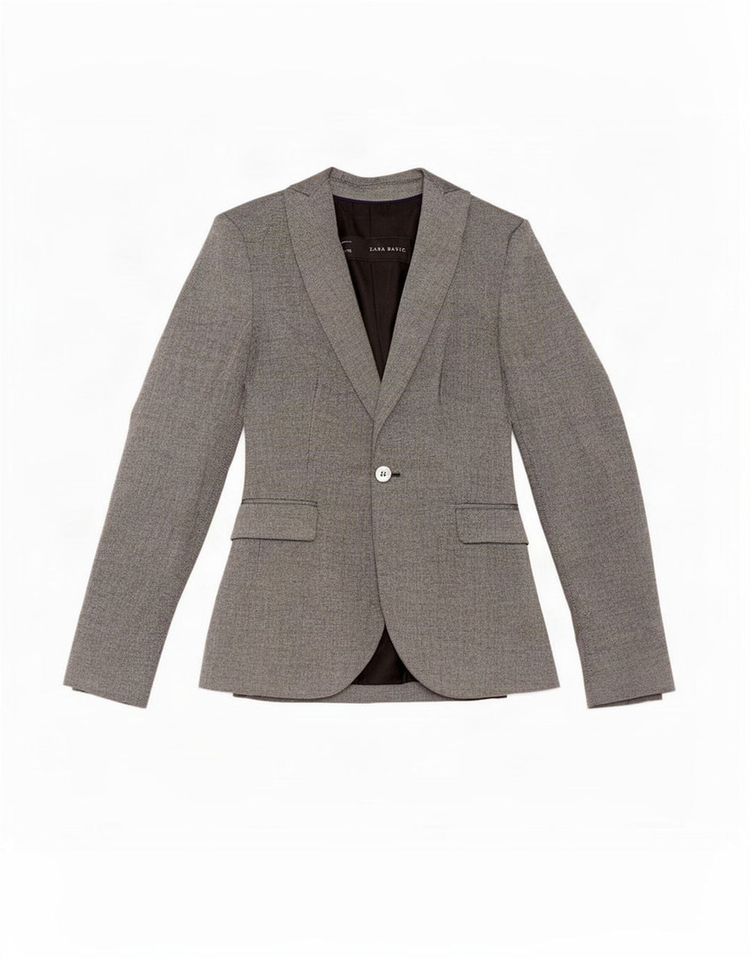 Zara Damen 1-Knopf-Blazerjacke UK 6 XS Graues Polyester