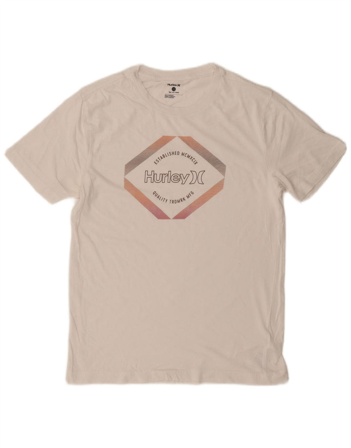 Hurley Herren-T-Shirt mit Grafik, Größe S, weiße Baumwolle