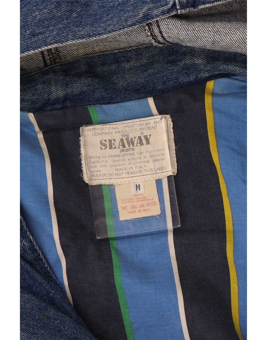Vintage Damen Kapuzen-Denim-Dufflecoat UK 14 Mittelblaue Baumwolle