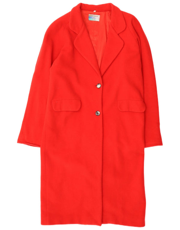 Vintage Damen Übergroßer Mantel UK 14 Mittelrote Wolle