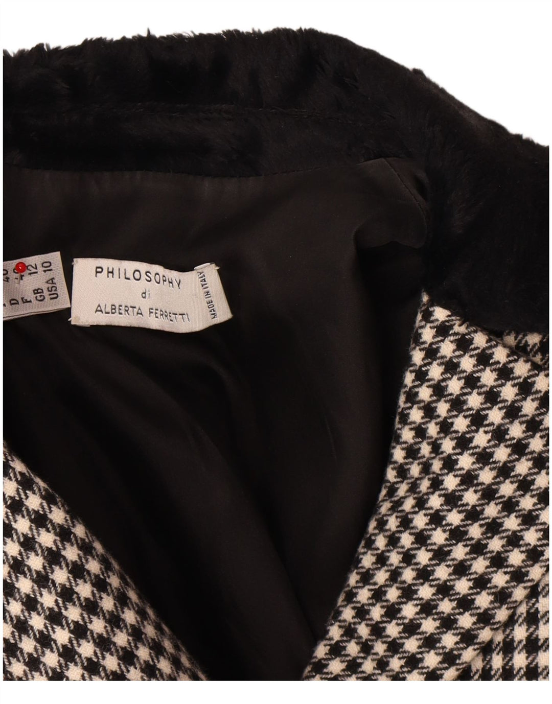 PHILOSOPHY DI ALBERTA FERRETTI Damen Blazer Jacke UK 12 Medium Schwarz