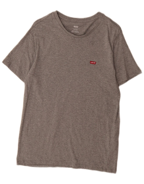 Levi's Damen-T-Shirt mit Standard-Passform, UK 14, mittelgrau gefleckte Baumwolle