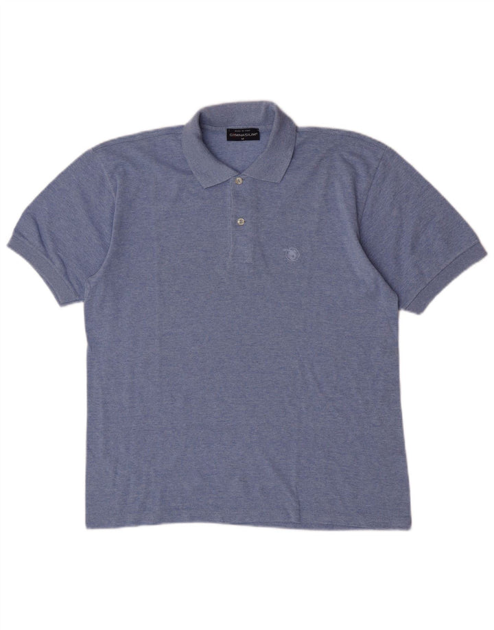 Gymnasium Herren Kurzarm-Poloshirt Mittelblau