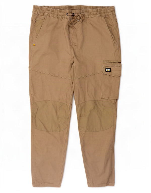 Caterpillar Herren Slim Cargohose W44 L32 Beige Baumwolle