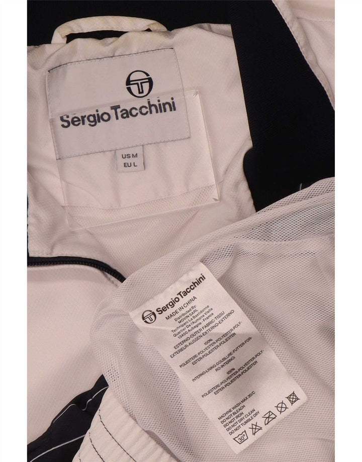 Sergio Tacchini Herren-Trainingsanzugoberteil, Mittelweiß, Farbblock