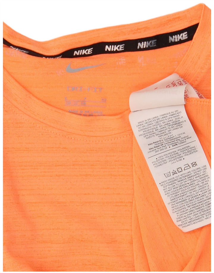 Nike Dri Fit T-Shirt für Jungen, 8–9 Jahre, Größe S, orange gestreift, Polyester