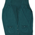 Marks & Spencer Damen Ärmelloser Cardigan-Pullover UK 12 Mittelgrün