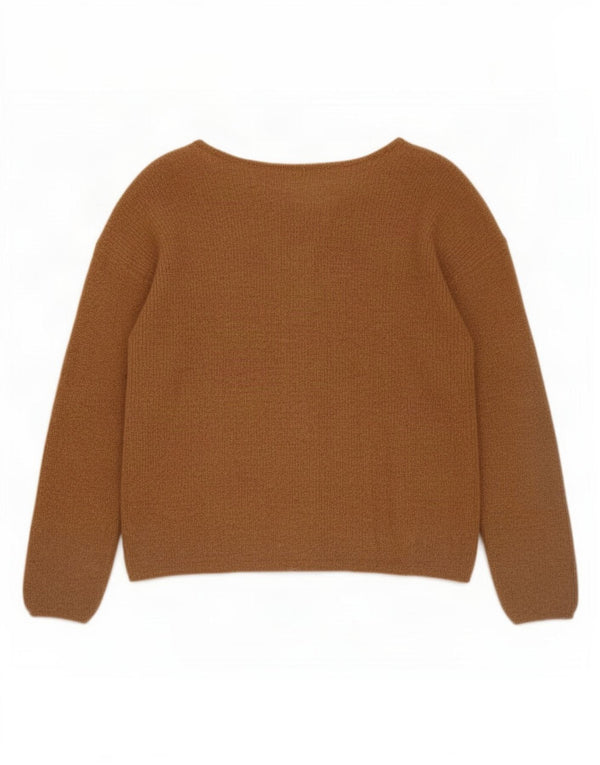 La Maille Sézane Damen Crop Cardigan Pullover UK 10 Small Brown Mohair