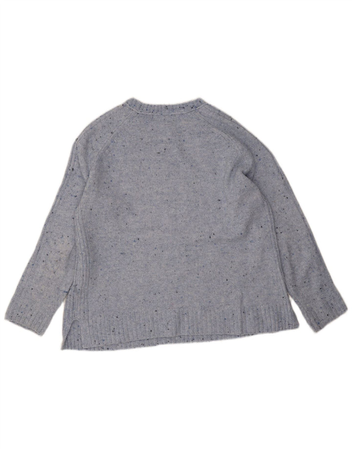 Marks & Spencer Damen-Pullover mit U-Boot-Ausschnitt, Gr. 14, Mittelblau meliert
