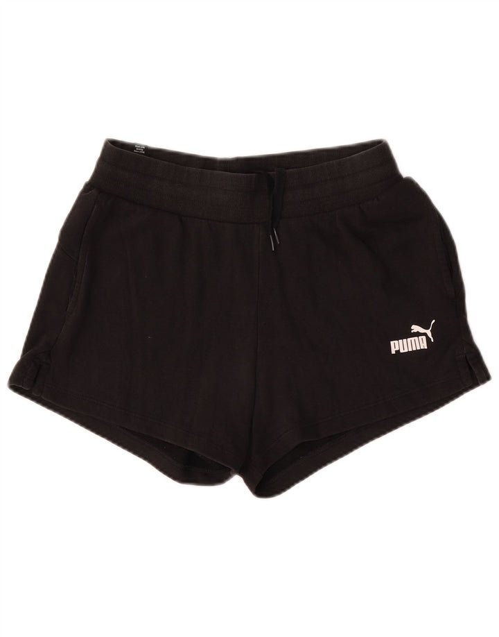 Puma Damen Sportshorts UK 12 Medium Schwarz Baumwolle