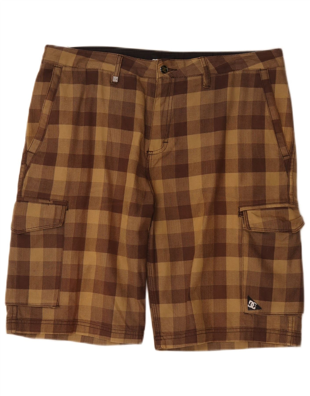 DC Herren-Cargoshorts W34, groß, braun kariert, Baumwolle