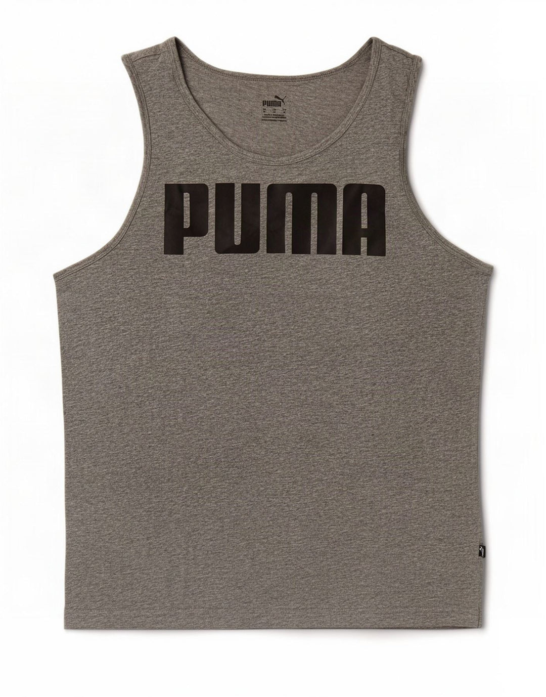 Puma Herren Grafik-Trägershirt aus mittelgrau gesprenkelter Baumwolle
