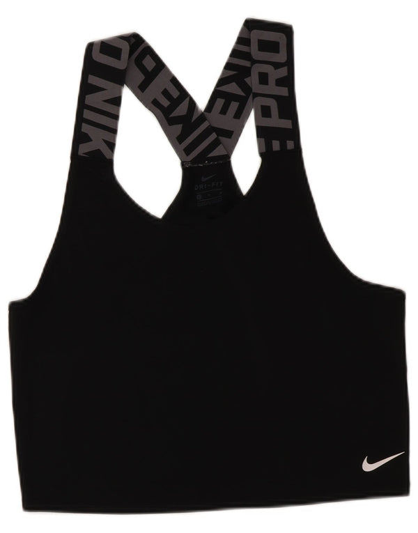 Nike Damen Dri Fit Sport-BH mit grafischem Trägershirt, UK 14, Mittelschwarz, Polyester