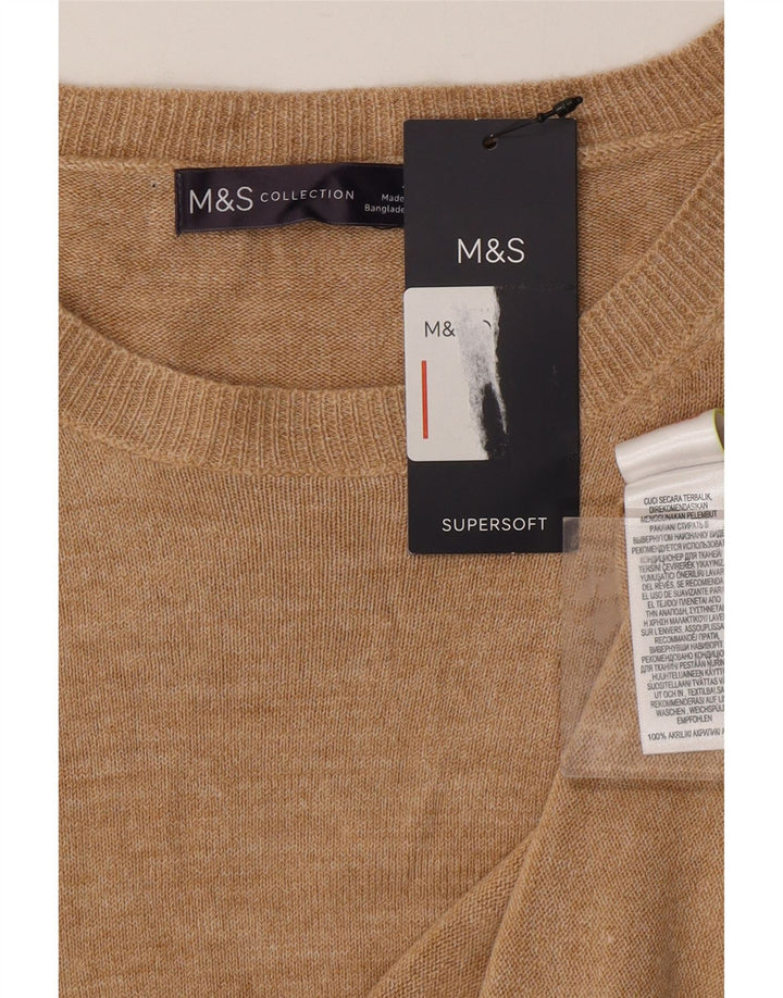 MARKS & SPENCER Damen Pullover mit Rundhalsausschnitt UK 22 3XL Beige Acryl