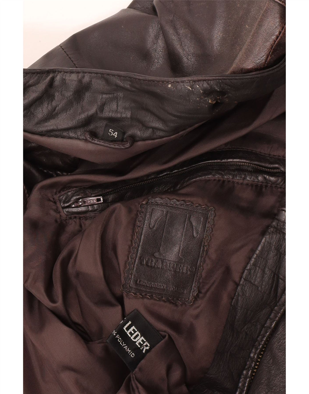 Trapper Herren Lederjacke IT 54 2XL Braunes Leder