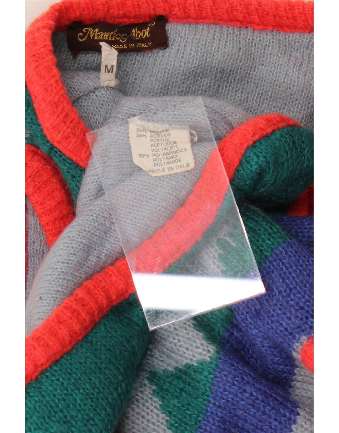 MAURICE ABOT Damen Strickjacke UK 14 Mittel Mehrfarbig gestreift