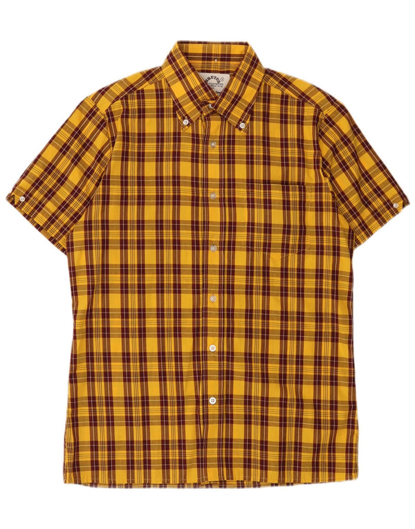 Dr Martens Herren-Kurzarmhemd Mittelgelb kariertes Polyester