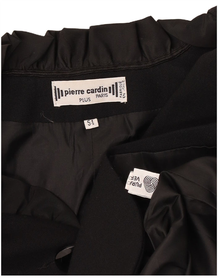 Pierre Cardin Damen 3-Knopf-Blazerjacke IT 51 XL Schwarze Schurwolle