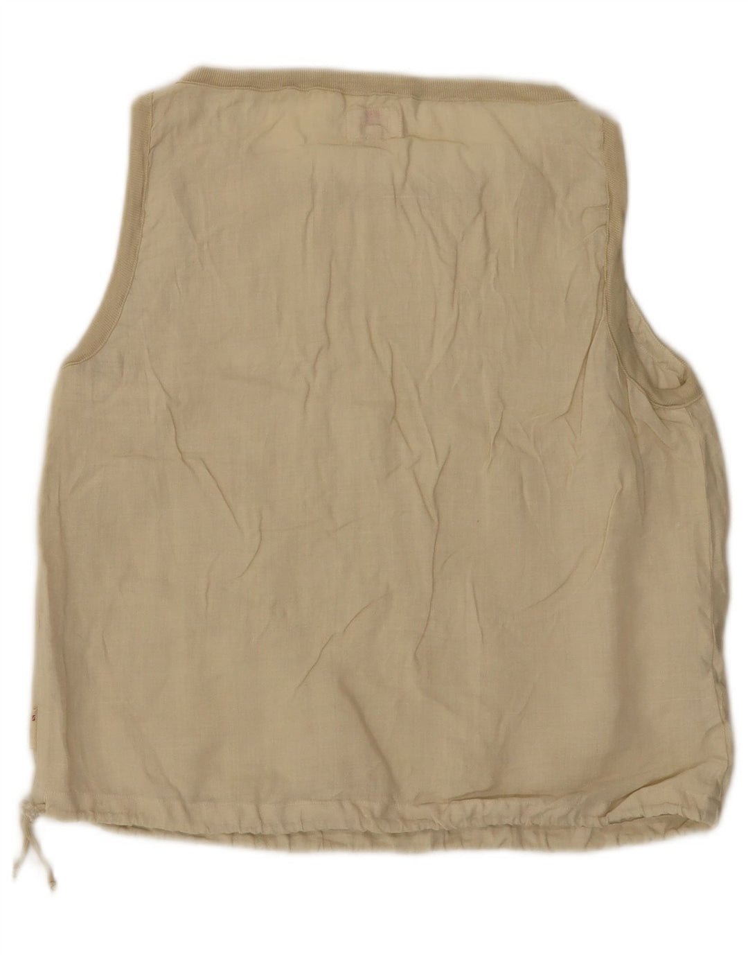 Superga Damen ärmelloses Blusenoberteil IT 48 XL Beige Leinen