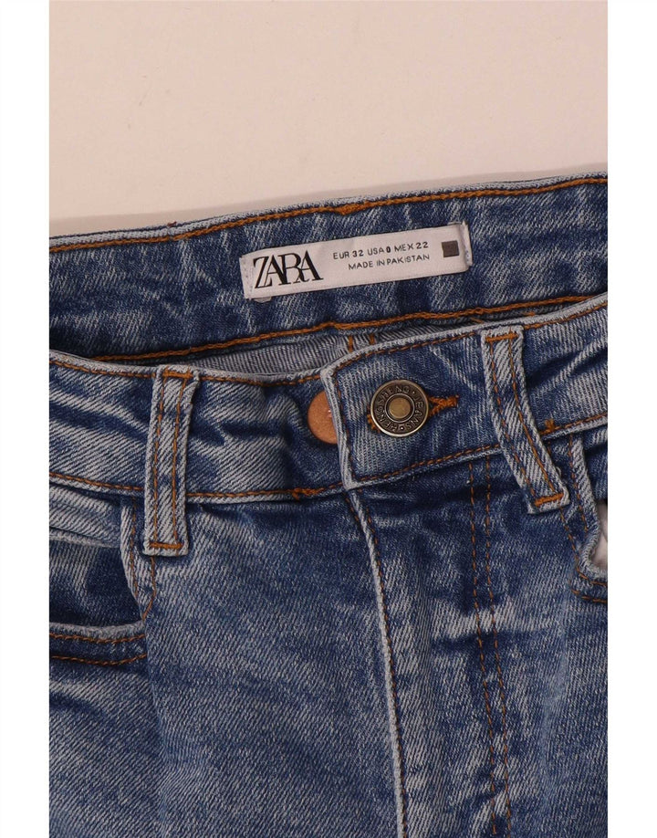 Zara Damen Schlagjeans EU 32 2XS W22 L34 Blau