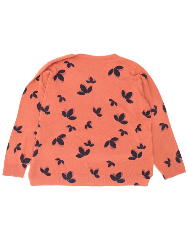 Marks & Spencer Damen-Pullover mit Rundhalsausschnitt, Gr. 22 3XL, rosa geblümt