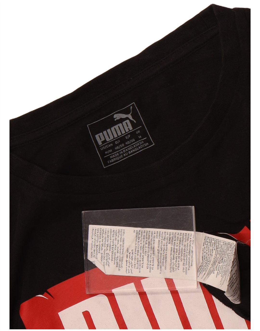 Puma Herren Grafik T-Shirt Top Mittelschwarz Baumwolle