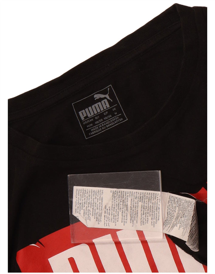 Puma Herren Grafik T-Shirt Top Mittelschwarz Baumwolle