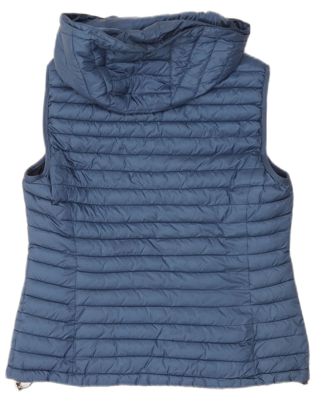 Massimo Dutti Wattierte Damen-Weste mit Kapuze, UK 12, Mittelblau, Polyester