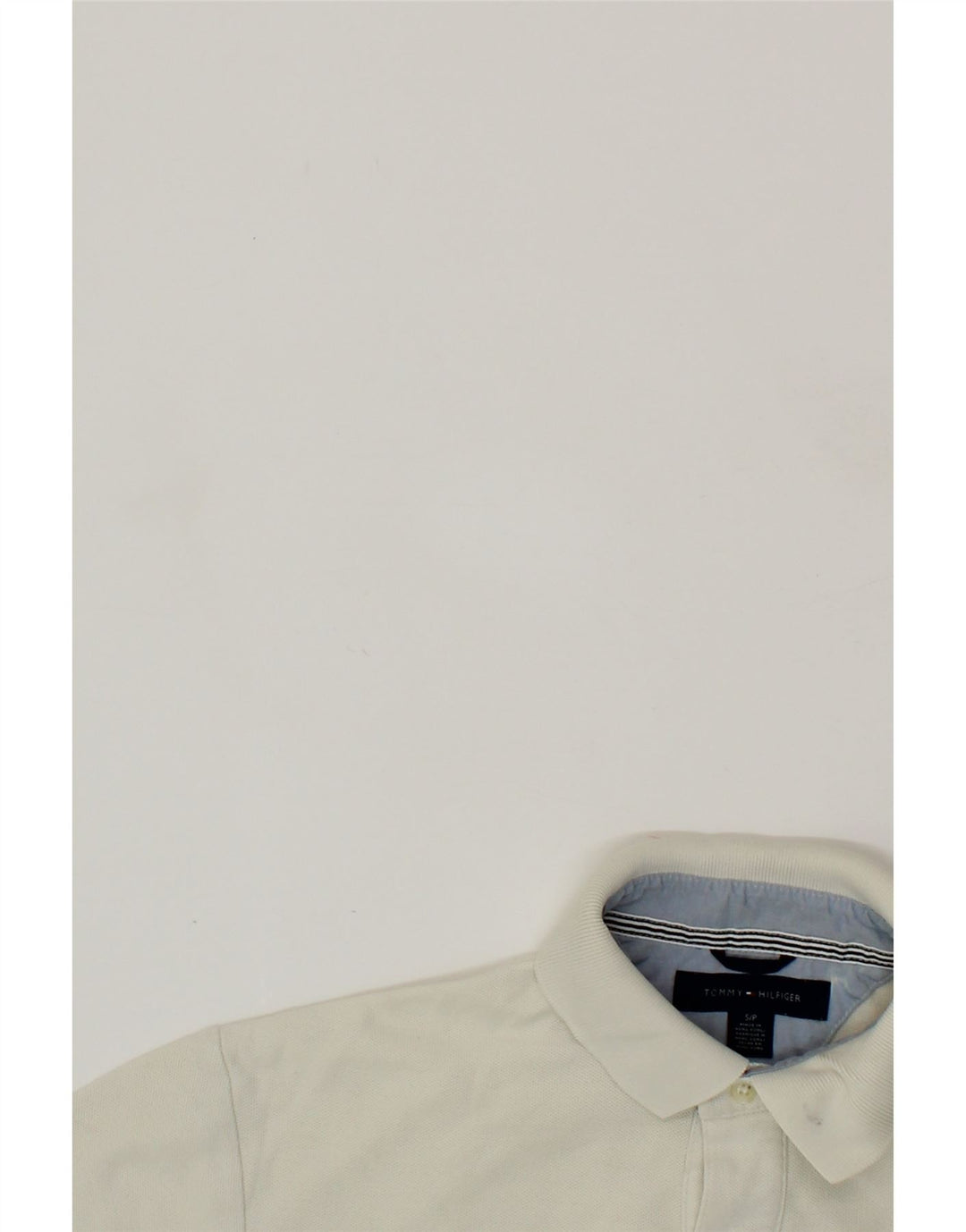 TOMMY HILFIGER Mens Polo Shirt Small White Cotton Vintage Tommy Hilfiger and Second-Hand Tommy Hilfiger from Messina Hembry 
