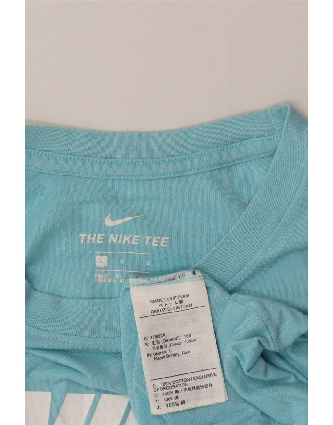 Nike Herren T-Shirt Top Large Blau Baumwolle