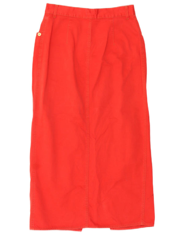 Moschino Damen Midirock UK 18 XL W36 Rote Baumwolle