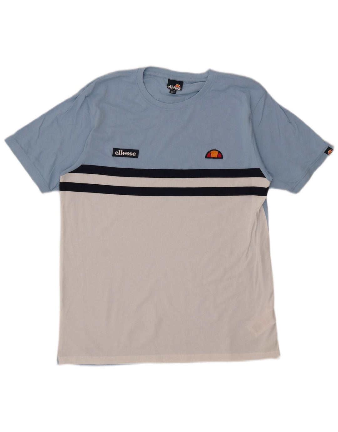 Ellesse Herren T-Shirt Top XL Blau Colourblock Baumwolle
